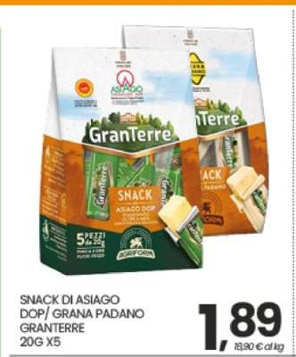 SNACK DI ASIAGO DOP/ GRANA PADANO GRANTERRE