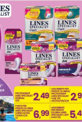 PANTS PER PERDITE DI URINA LINES SPECIALIST EXTRA TAGLIA L/XL X7