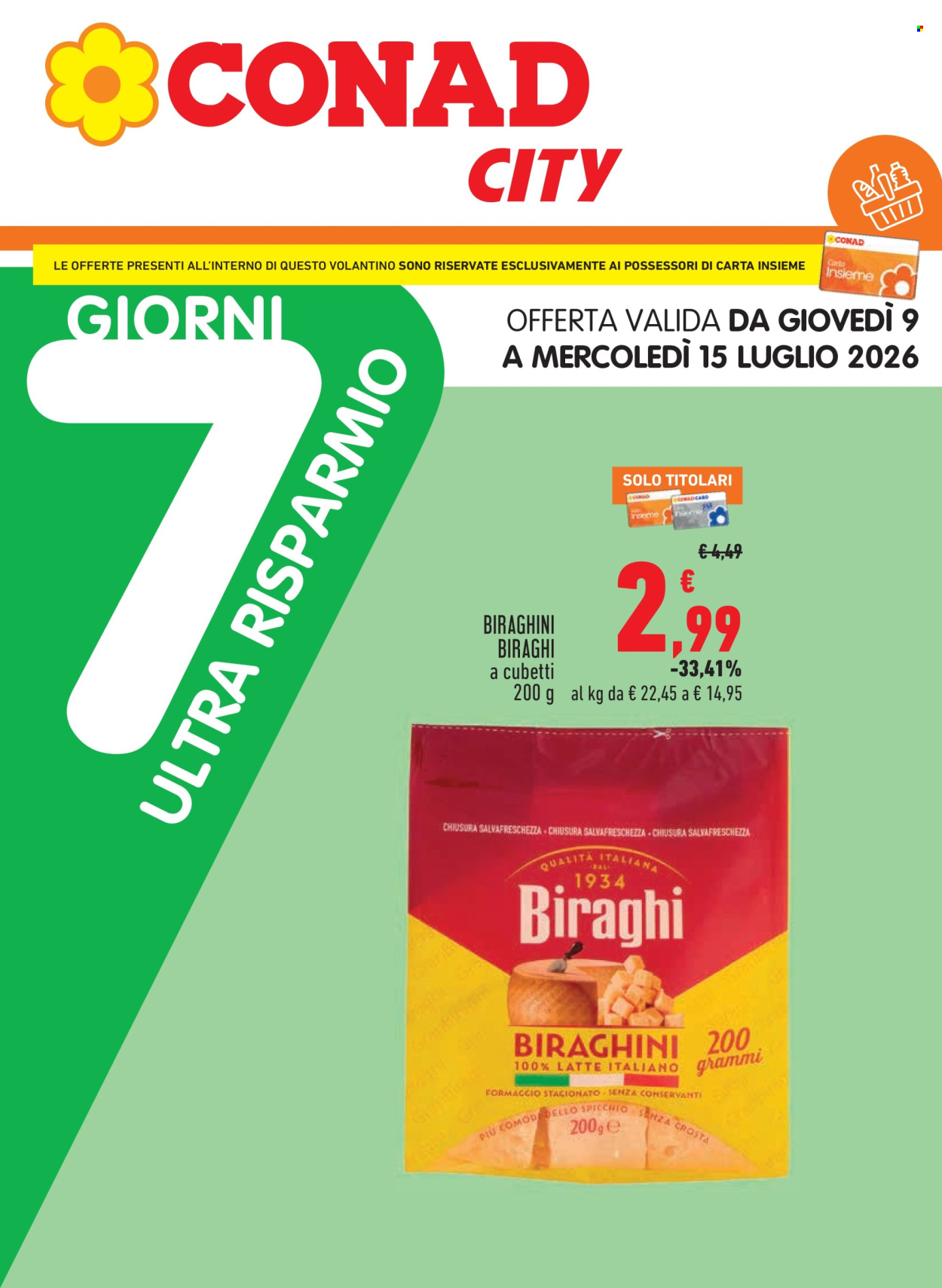 Volantino Conad City - 9/7/2026 - 15/7/2026. Pagina 1