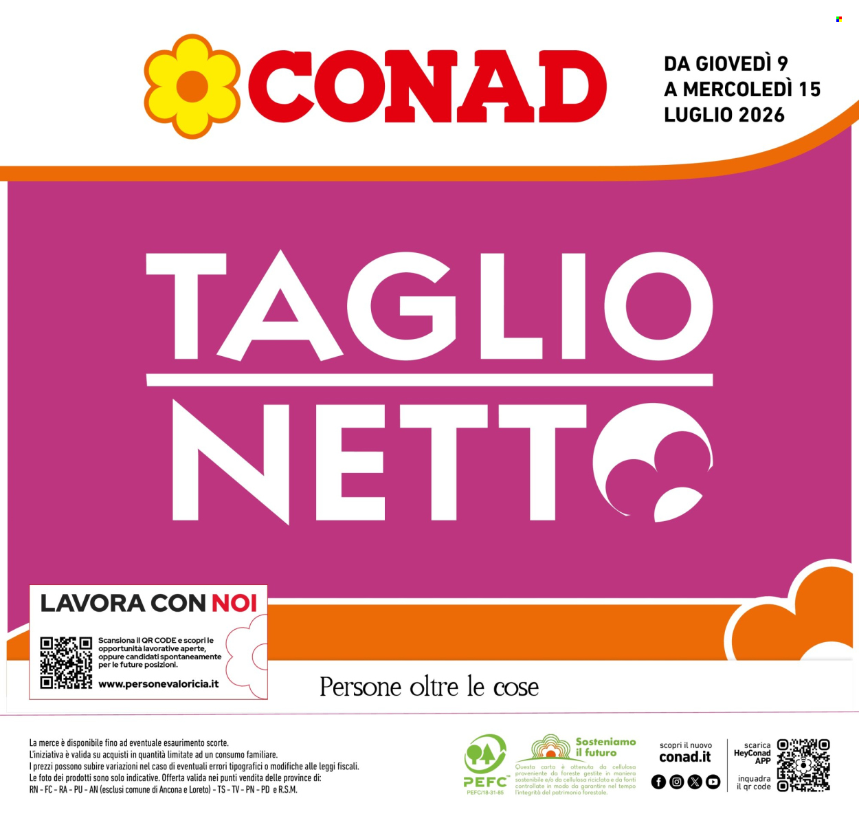 Volantino Conad - 9/7/2026 - 15/7/2026. Pagina 1