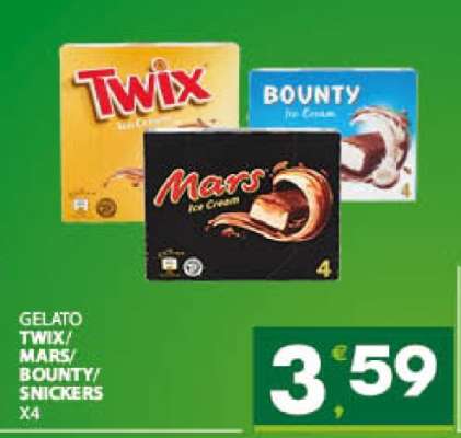 GELATO TWIX/MARS/BOUNTY/SNICKERS