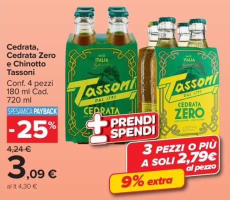 Cedrata, Cedrata Zero e Chinotto Tassoni