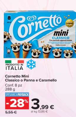Cornetto Mini Classico o Panna e Caramello
