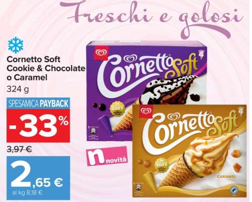 Cornetto Soft Cookie & Chocolate o Caramel