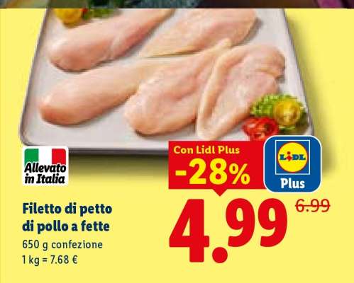 Filetto di petto di pollo a fette