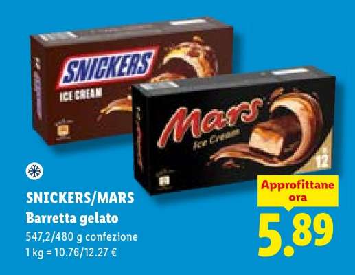 SNICKERS/MARS Barretta gelato