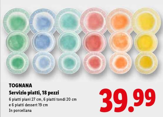 Tognana Servizio piatti, 18 pezzi