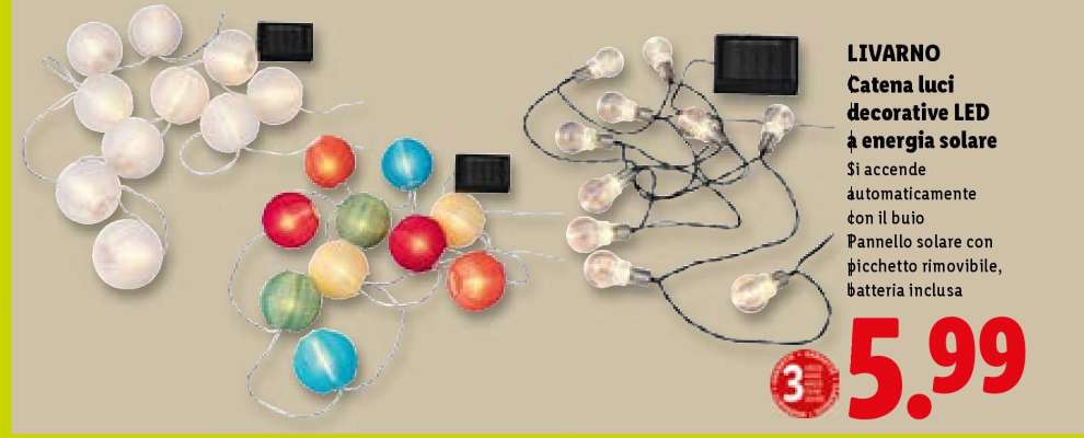 LIVARNO Catena luci decorative LED a energia solare