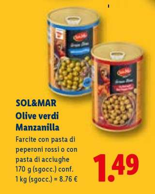 Sol&Mar Olive verdi manzanilla