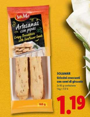 SOL&MAR Grissini croccanti con semi di girasole