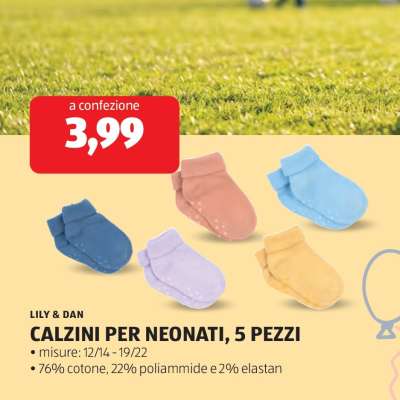 CALZINI PER NEONATI, 5 PEZZI