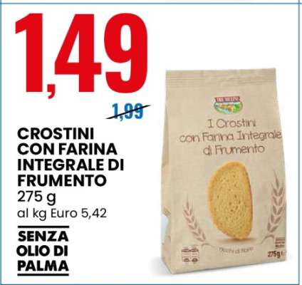 CROSTINI CON FARINA INTEGRALE DI FRUMENTO