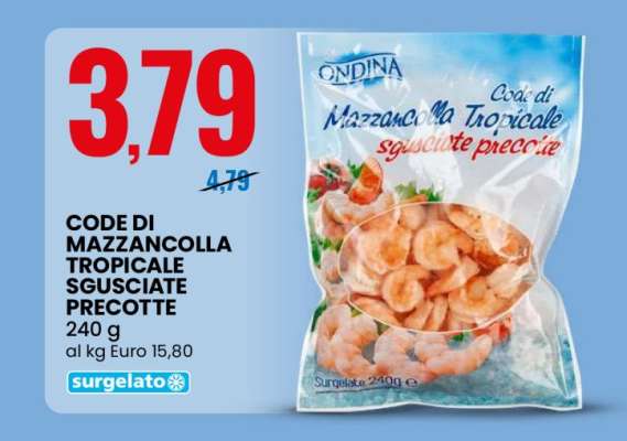 CODE DI MAZZANCOLLA TROPICALE SGUSCIATE PRECOTTE