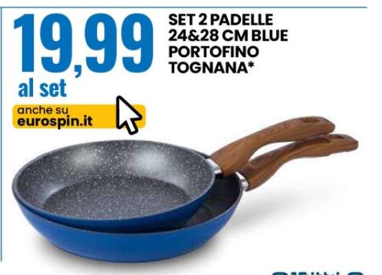 SET 2 PADELLE 24&28 CM BLUE PORTOFINO TOGNANA
