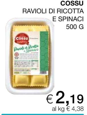 COSSU RAVIOLI DI RICOTTA E SPINACI