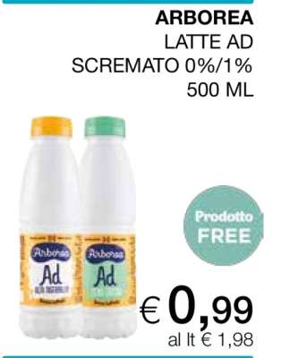 ARBOREA LATTE AD SCREMATO 0%/1% 500 ML