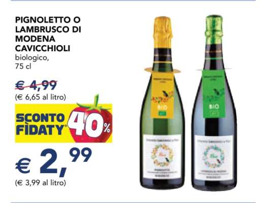 Pignoletto o Lambrusco di Modena Cavicchioli