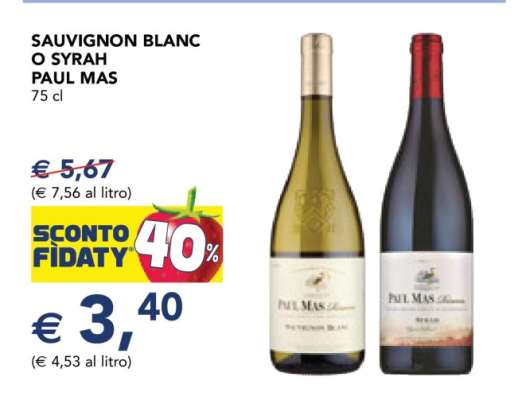Sauvignon Blanc o Syrah Paul Mas