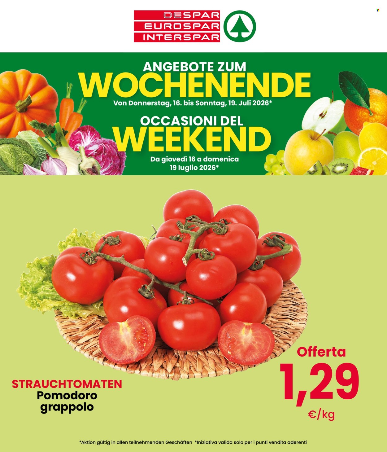 Volantino Eurospar - 16/7/2026 - 19/7/2026. Pagina 1