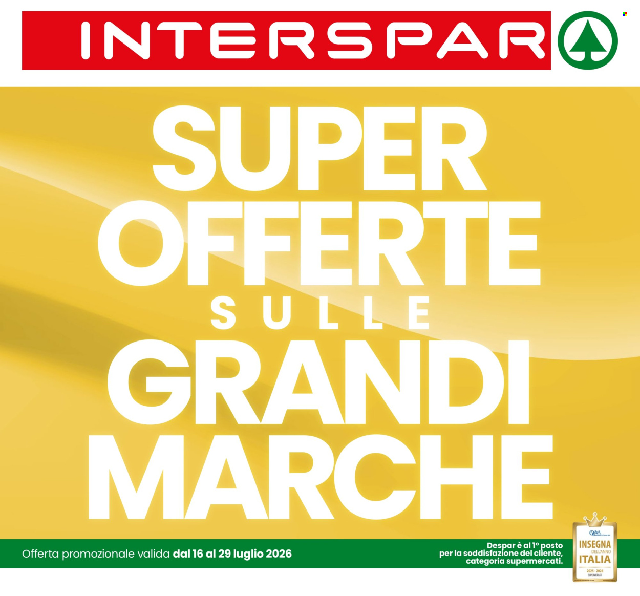 Volantino Interspar - 16/7/2026 - 29/7/2026. Pagina 1