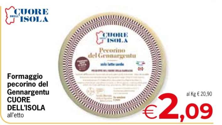 Formaggio pecorino del Gennargentu CUORE DELL’ISOLA all’etto