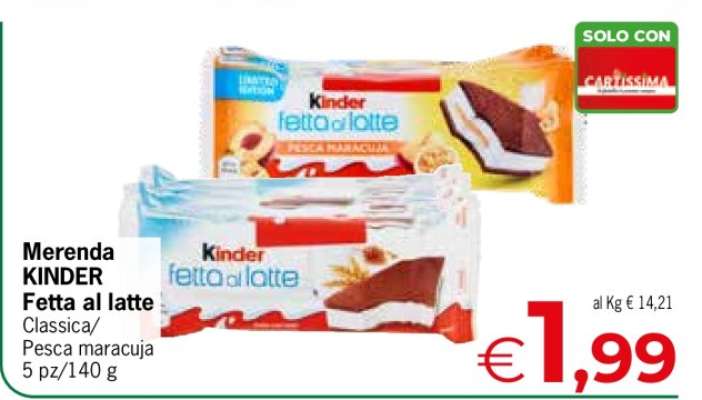 Merenda KINDER Fetta al latte