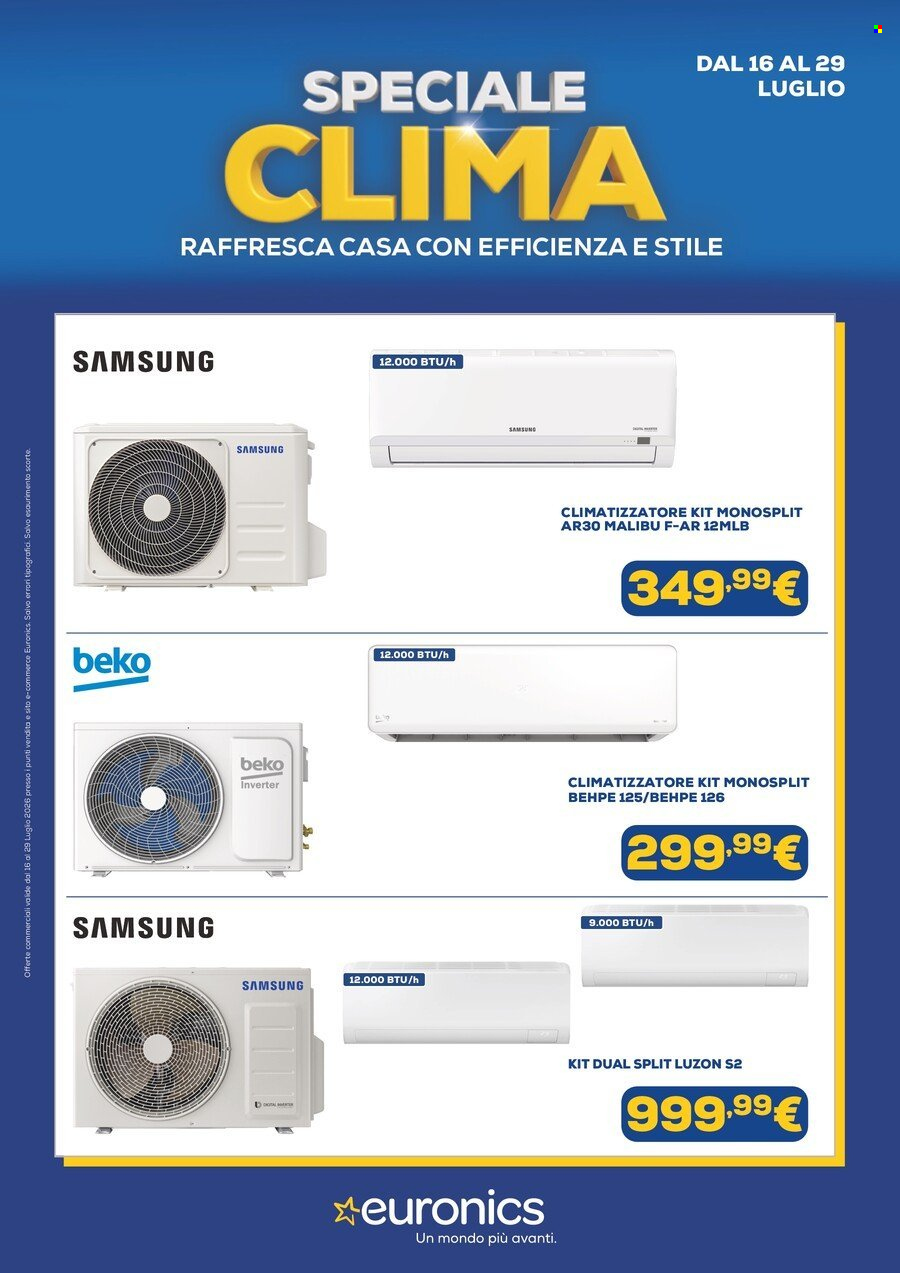 Volantino Euronics - 16/7/2026 - 29/7/2026. Pagina 1