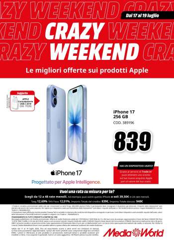 Volantino MediaWorld - 17/7/2026 - 19/7/2026.