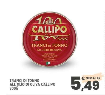 TRANCI DI TONNO ALL'OLIO DI OLIVA CALLIPO