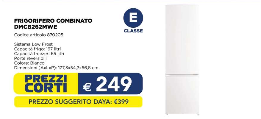 FRIGORIFERO COMBINATO DMCB262MWE