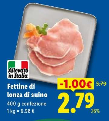 Fettine di lonza di suino