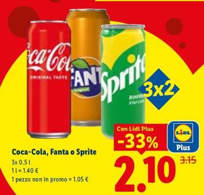 COCA COLA, FANTA O SPRITE