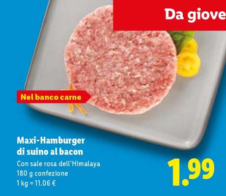 Maxi-Hamburger di suino al bacon