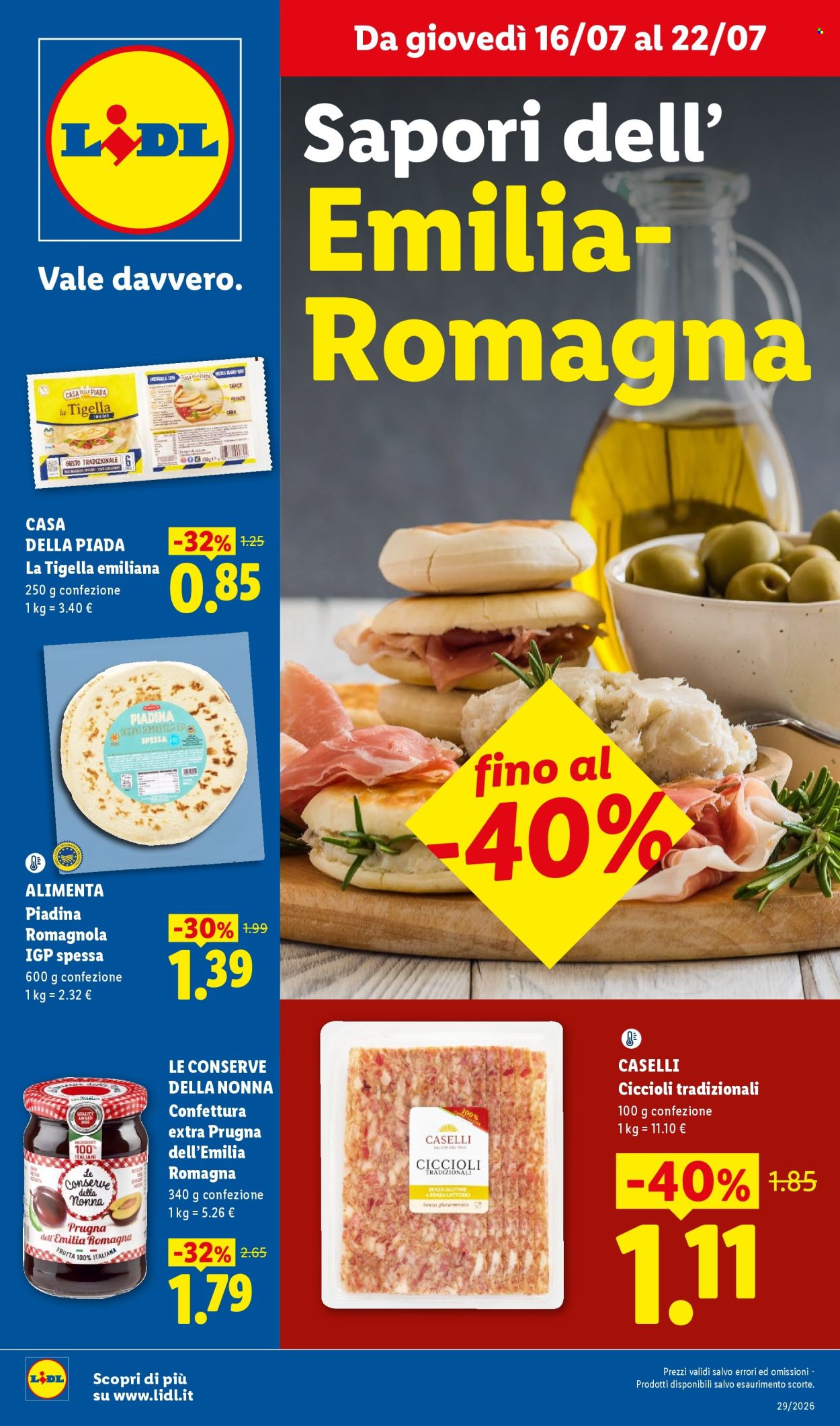 Volantino Lidl - 16/7/2026 - 22/7/2026. Pagina 1