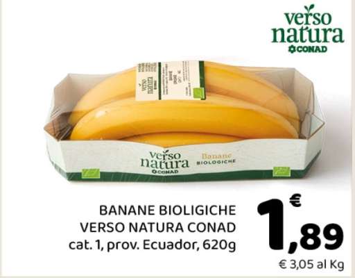 BANANE BIOLIGICHE VERSO NATURA CONAD