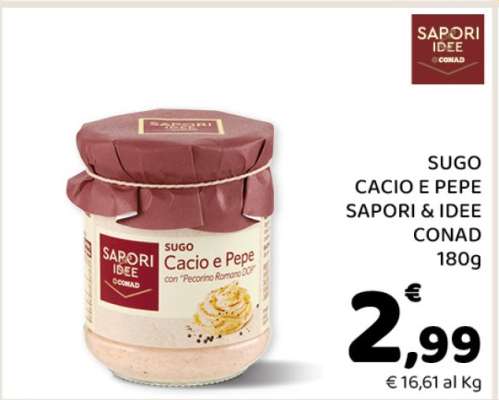 SUGO CACIO E PEPE SAPORI & IDEE CONAD 180g