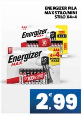 ENERGIZER PILA MAX STILO/MINI STILO X4+4