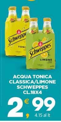 ACQUA TONICA CLASSICA/LIMONE SCHWEPPES CL.18X4