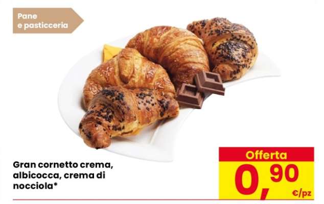 Gran cornetto crema, albicocca, crema di nocciola