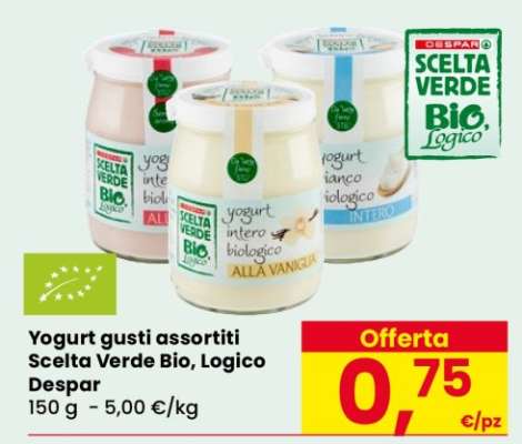 Yogurt gusti assortiti Scelta Verde Bio, Logico Despar
