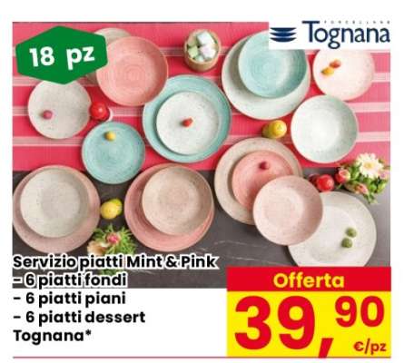 Servizio piatti Mint & Pink