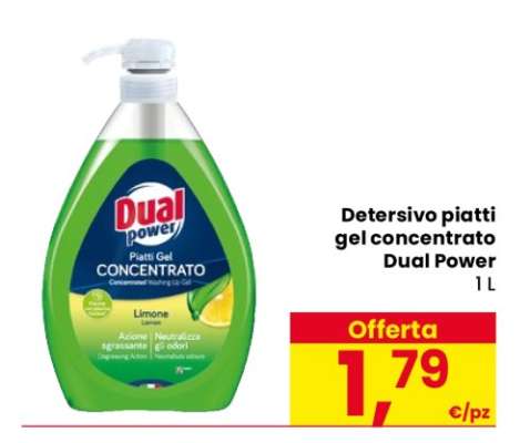 Detersivo piatti gel concentrato Dual Power