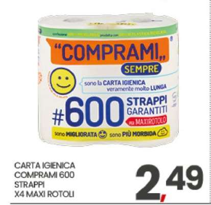 CARTA IGIENICA COMPRAMI 600 STRAPPI