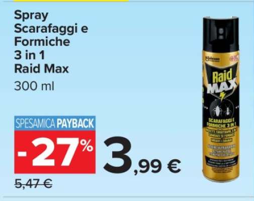 Spray Scarafaggi e Formiche 3 in 1 Raid Max