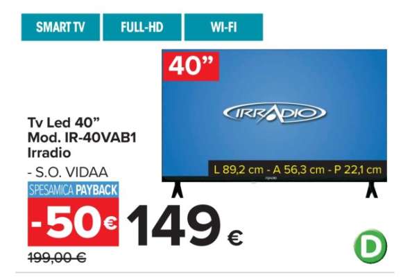 Tv Led 40” Mod. IR-40VAB1 Irradio