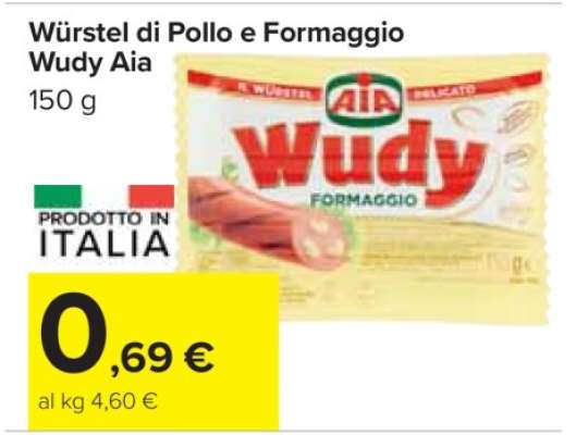 Würstel di Pollo e Formaggio Wudy Aia