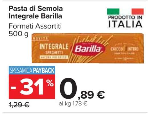 PASTA DI SEMOLA INTEGRALE BARILLA