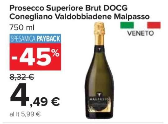 Prosecco Superiore Brut DOCG Conegliano Valdobbiadene Malpasso