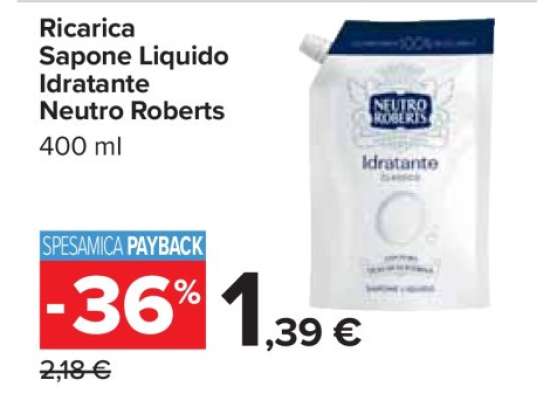 Ricarica Sapone Liquido Idratante Neutro Roberts