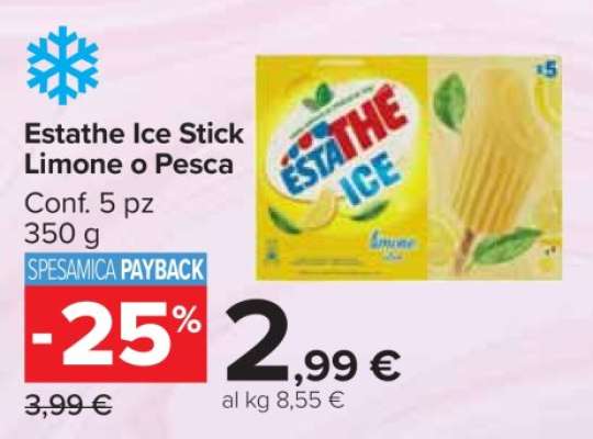 Estathe Ice Stick Limone o Pesca